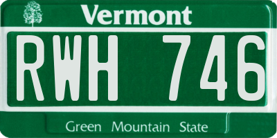 VT license plate RWH746
