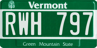 VT license plate RWH797