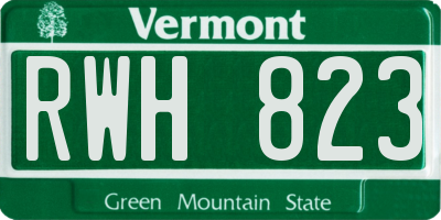 VT license plate RWH823