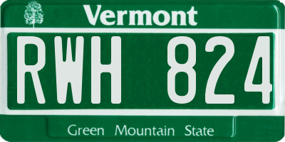 VT license plate RWH824