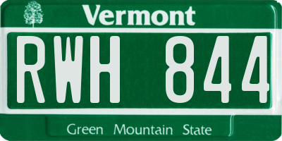 VT license plate RWH844