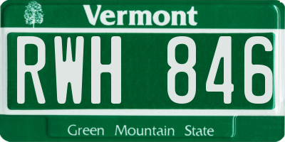 VT license plate RWH846