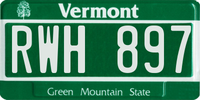 VT license plate RWH897