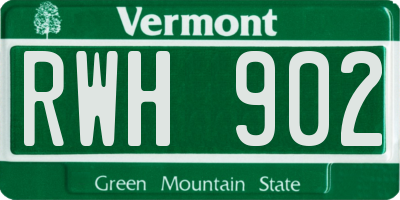 VT license plate RWH902