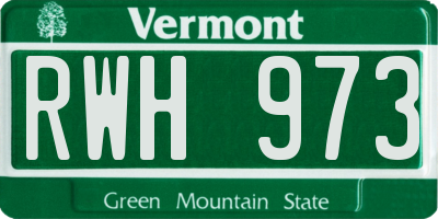 VT license plate RWH973