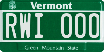 VT license plate RWI000