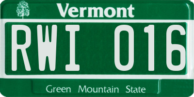 VT license plate RWI016