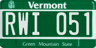 VT license plate RWI051