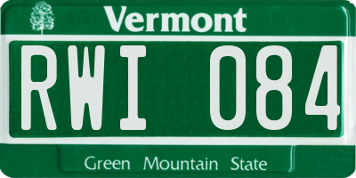 VT license plate RWI084