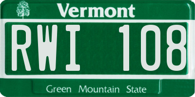 VT license plate RWI108