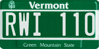 VT license plate RWI110