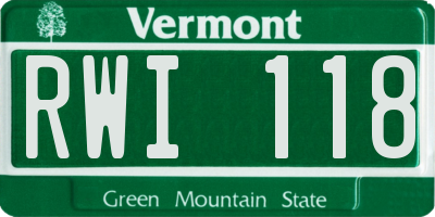 VT license plate RWI118
