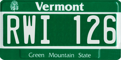 VT license plate RWI126