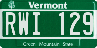 VT license plate RWI129