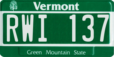 VT license plate RWI137