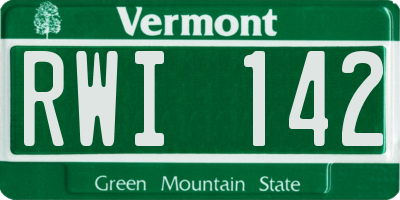 VT license plate RWI142