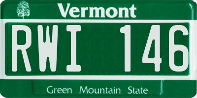VT license plate RWI146