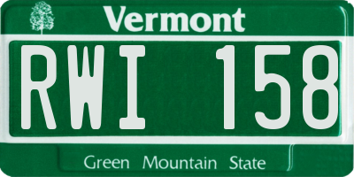 VT license plate RWI158