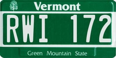 VT license plate RWI172