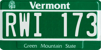 VT license plate RWI173
