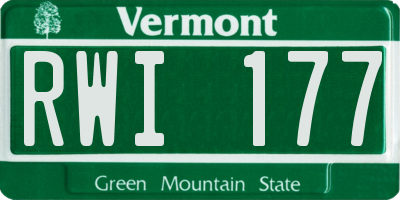 VT license plate RWI177