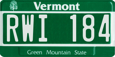 VT license plate RWI184
