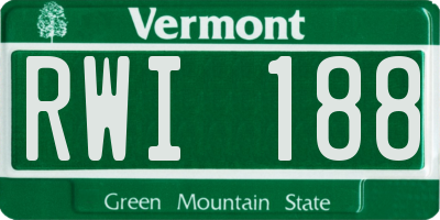 VT license plate RWI188