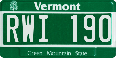VT license plate RWI190