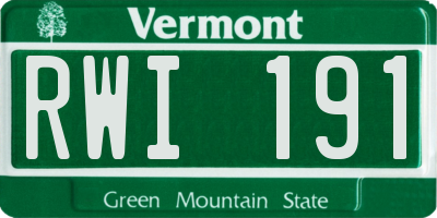VT license plate RWI191