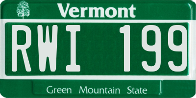 VT license plate RWI199