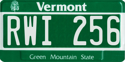 VT license plate RWI256