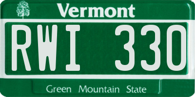 VT license plate RWI330