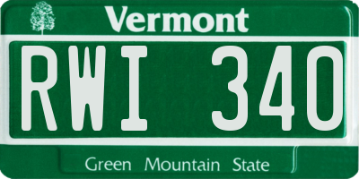 VT license plate RWI340