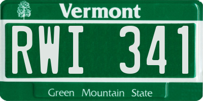 VT license plate RWI341