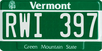VT license plate RWI397