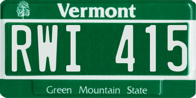 VT license plate RWI415
