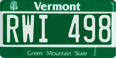VT license plate RWI498