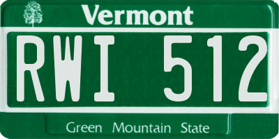VT license plate RWI512