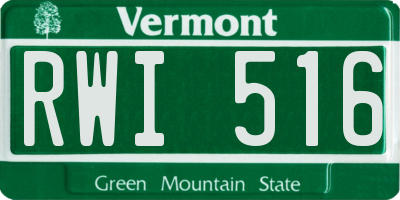 VT license plate RWI516