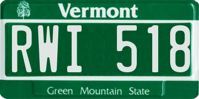 VT license plate RWI518