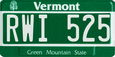 VT license plate RWI525