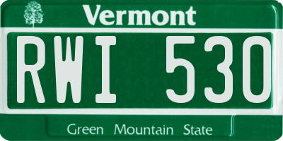 VT license plate RWI530