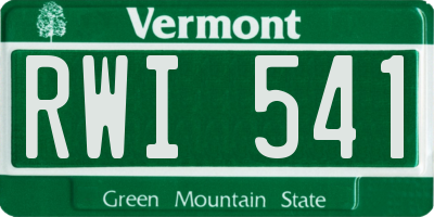 VT license plate RWI541