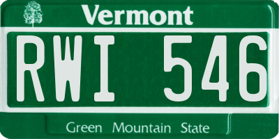 VT license plate RWI546