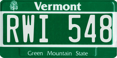 VT license plate RWI548