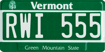 VT license plate RWI555