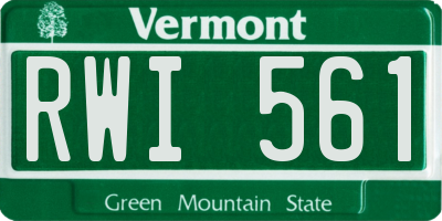 VT license plate RWI561