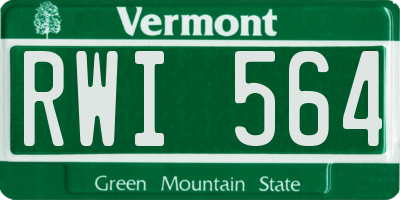 VT license plate RWI564