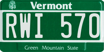 VT license plate RWI570