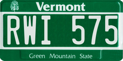 VT license plate RWI575